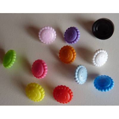 Snaps Druckknopf-Set, glänzend, Sonnenblumen in verschiedenen Farben