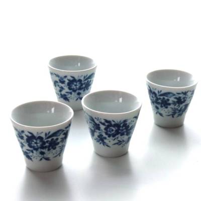 Vintage Eierbecher Seltmann Weiden Bavaria Blau Weiß Blumen Motiv Frühstückstisch Rar 0100