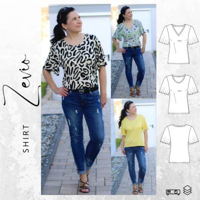 Ebook PDF Schnittmuster Shirt ZEVIO Gr. 34-56