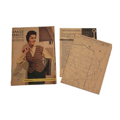 Vintage Beyers Handarbeit Zeitschrift 1955 Nr. 8 Strickanleitung Schnittmuster Damen Herren