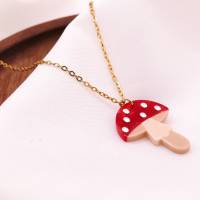 Halskette Pilz Fliegenpilz - Kette 18k vergoldet Wald Pilze Anhänger – süße Halskette Geschenk Bild 6