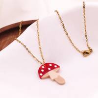 Halskette Pilz Fliegenpilz - Kette 18k vergoldet Wald Pilze Anhänger – süße Halskette Geschenk Bild 8