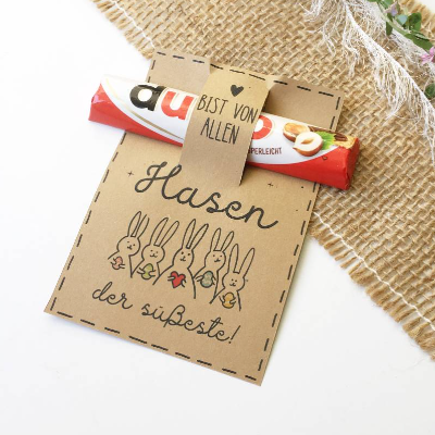 Druckvorlage duplo Ostern Valentinstag  – Süßer Hase Gruß, PDF Osterkarte, DIY Geschenkidee