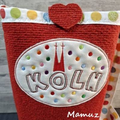 Köln Konfetti Button, ITH Stickdatei, 2 Dateien, für Karneval, Fasching, Fasnet, Köln