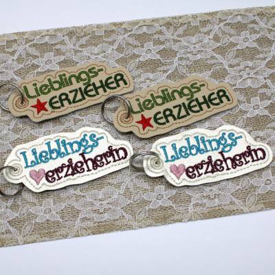 Stickdatei Erzieher Erzieherin Anhänger 10x10cm Stickrahmen