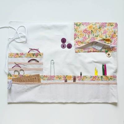 Stricknadeltasche für Seilsysteme – Handarbeitstasche & Organizer für Stricknadeln, Nadelspiele & Zubehör, Stricknadelrolle Nadelsysteme