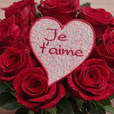 FSL Herz mit Schrift Je t'aime 10x10cm