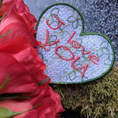 FSL Herz mit Schrift  I love you 10x10cm