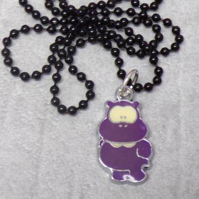 Kette Nilpferd Glücksbringer Manfred – Edelstahl, emailliert, 