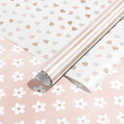 Geschenkpapier Set *Pink Pastel* / DIN A3 Einwickelpapier für Valentinstag, Geburtstag und Muttertag