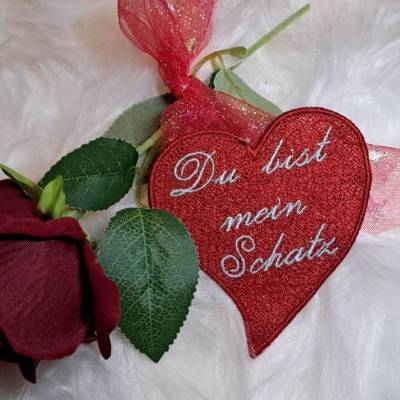 FSL Herz mit Schrift Du bist mein Schatz 10x10cm