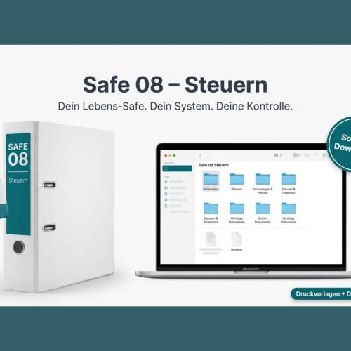 Steuerordner Vorlage PDF & PC-Ordnerstruktur | Steuererklärung Belege offline organisieren