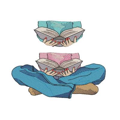 Stickdatei Lesetante Buch Leseratte