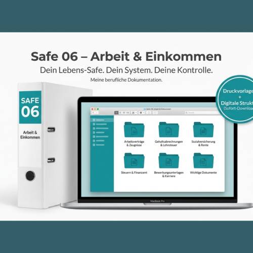Arbeitsordner Vorlage PDF & PC-Ordnerstruktur | Arbeit, Gehalt, Zeugnisse offline organisieren