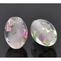 5 oder 30 Stück Murano GlasPerlen, Glasoliven, Perlen,14x10mm, Schmuckperlen, Blumen,  15157 Bild 1