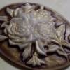 Große Kamee, Gemme, Cabochon, Vintage-Stil, bronze, Blume, 32x42mm, Resin,  1 Bild 2