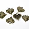 10 Anhänger , Herz, Herzen, Vintage-Stil, bronze, charm, Charms, 13532 Bild 2