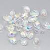 50 Perlen, Glasperlen, geschliffen, facettiert, klar, weiss, Tränen, Tropfen,  10449 Bild 2