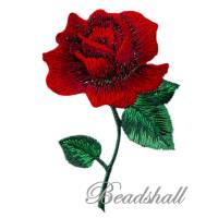 Bügelbild rote Rose Applikation Bild 1