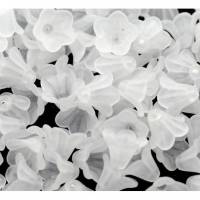 200 Acryl-Lilien,Perlen, Blume, Blumen, Acryl, Blüten,weiss, matt, 15307 Bild 1