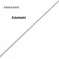 2 m Kugelkette, Halskette, Kette, Meterware,  1 mm, Edelstahl, Bild 1