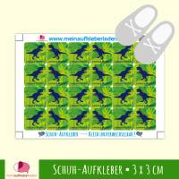 24 Schuhaufkleber | T-Rex Urwald + Schutzfolie  - 3 x 3 cm Bild 1
