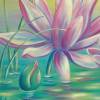 Acrylgemälde "RAINBOW WATERLILIES" - Kunst Bild Blumen Malerei Natur Leinwand 80cmx60cm Bild 2