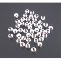 500 Metallperlen, versilbert, 4mm, glatt, Perlen, Schmuckperlen,  01635 Bild 1
