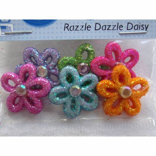 Dress it up Buttons Glitzer Blumen (1 Pck.) Razzle Dazzle Daisy