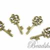 15 Charms Schlüssel bronzefarben Metallanhänger Bild 1