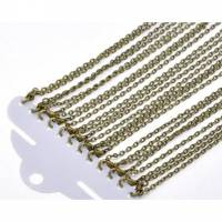 1 oder 12 Kette, Gliederkette, 46cm, bronze, Metallkette, Halskette, Kette, Karabinerverschluss, Bild 1