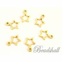 50 zierliche Charms Sterne goldfarben Anhänger Bettelarmband Ohrringe Bild 1