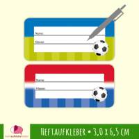 24 Heftaufkleber | Fußball - Schulaufkleber zum selbstbeschriften - 3,0 x 6,5 cm Bild 1
