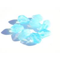 5 Glasperlen Tropfen facettiert Parachute 10 x 15mm - aqua opal Bild 1