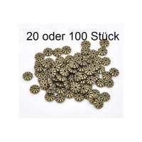 20 oder 100 Perlkappen, Perlen, Kappen für Perlen, bronzefarben, 7x2mm, 13677 Bild 1