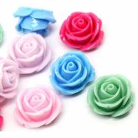 10 Blumen, Rosen,blau, 20 mm, verzieren, pimpen, Ohrringe, Ringe, Anhänger,basteln,  22907 Bild 1