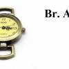 Uhr-Rohling, Armbanduhr, Kettenuhr, bronzefarben, bronze, silber, silberfarben, Schiebeuhr, römisch, arabisch Bild 6