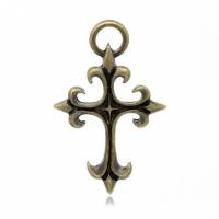 1 Verzierter großer Anhänger , Kreuz, Kruzifix, Antik-Style, Vintage-Stil, bronze, charm, charms, 14739 Bild 1