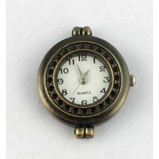 Uhr Rohling,Quarzuhr, Vintage-Stil, rund, bronze, verziert, arabische Zahlen, Armbanduhr, Kettenuhr Bild 1