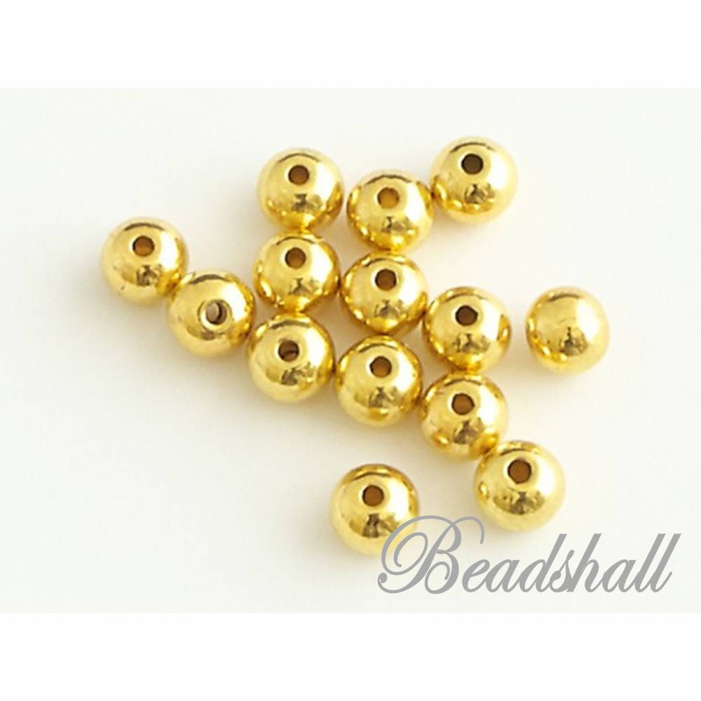 40 Metallperlen 6 mm Perlen goldfarben Spacer Bild 1