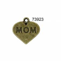 10 oder 50 Herzen, Herz, Herzanhänger,  Vintage-Stil, Anhänger, Charm, Mom, Mutter, bronze, 73923 Bild 1