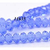 10 Glasperlen, geschliffen, facettiert, Perlen, Schmuckperlen , 6x4mm, blau, 11635 Bild 1