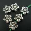 50 Perlen, Blumen,Metallperlen, Schmuckperlen,  Vintage-Stil, Antik, silber, 02202 Bild 2