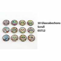 10 Cabochons,Motivauswahl,10mm,Glassteine,Glascabochon, Scrull, 03712 Bild 1