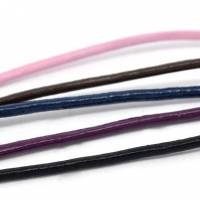 3 Meter Lederband, 2mm,schwarz, lila, braun, rosa, dunkelblau Bild 1