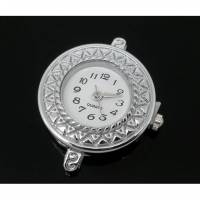1 Uhr Rohling,Quarzuhr, Vintage-Stil, rund, silber, verziert, arabische Zahlen, Armbanduhr, Kettenuhr, 06429 Bild 1
