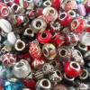 24 Modulperlen, Beads, Großlochperlen, Glas, Porzellan, Metall, Strass, Emaille, Überraschungspaket Module/Beads,bunt gemischter Posten, 6 Bild 6
