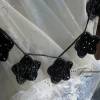 Girlande - Häkelgirlande - Wimpelkette - Sterne - dunkelgrau - handgehäkelt aus Baumwolle Bild 2