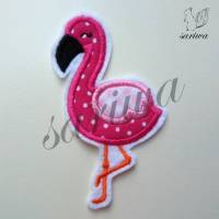 süßer Flamingo -  Aufnäher in verschiedenen Größen (S-XL) - Bügelbild Bild 1