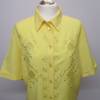 True Vintage Kurzarm Bluse Größe L 42 Gelb Sonnengelb Stickerei Western Look Blumen 80er Bild 2